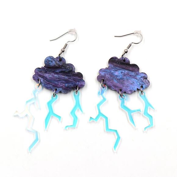 Stormy Weather Acrylic Earrings - Picture 2 of 2